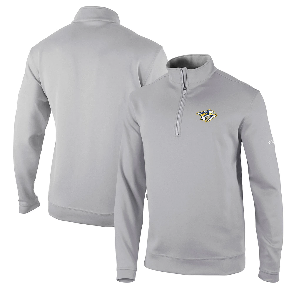 Men's Columbia Gray Nashville Predators Wickham Hills Omni-Wick Quarter-Zip Jacket