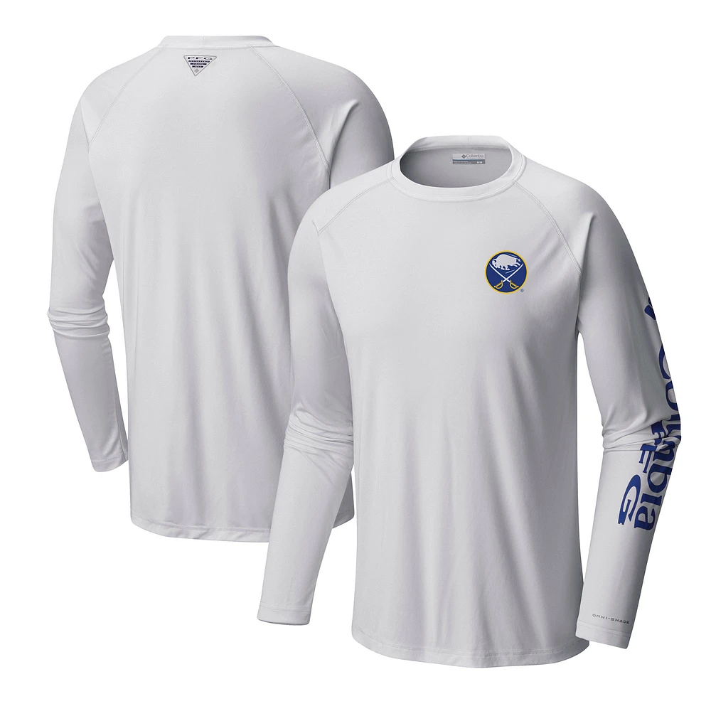 Men's Columbia White Buffalo Sabres Terminal Tackle Omni-Shade Raglan Long Sleeve T-Shirt