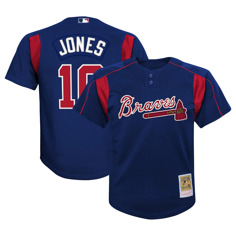 Youth Mitchell & Ness Chipper Jones Navy Atlanta Braves Cooperstown Collection Mesh Batting Practice Jersey