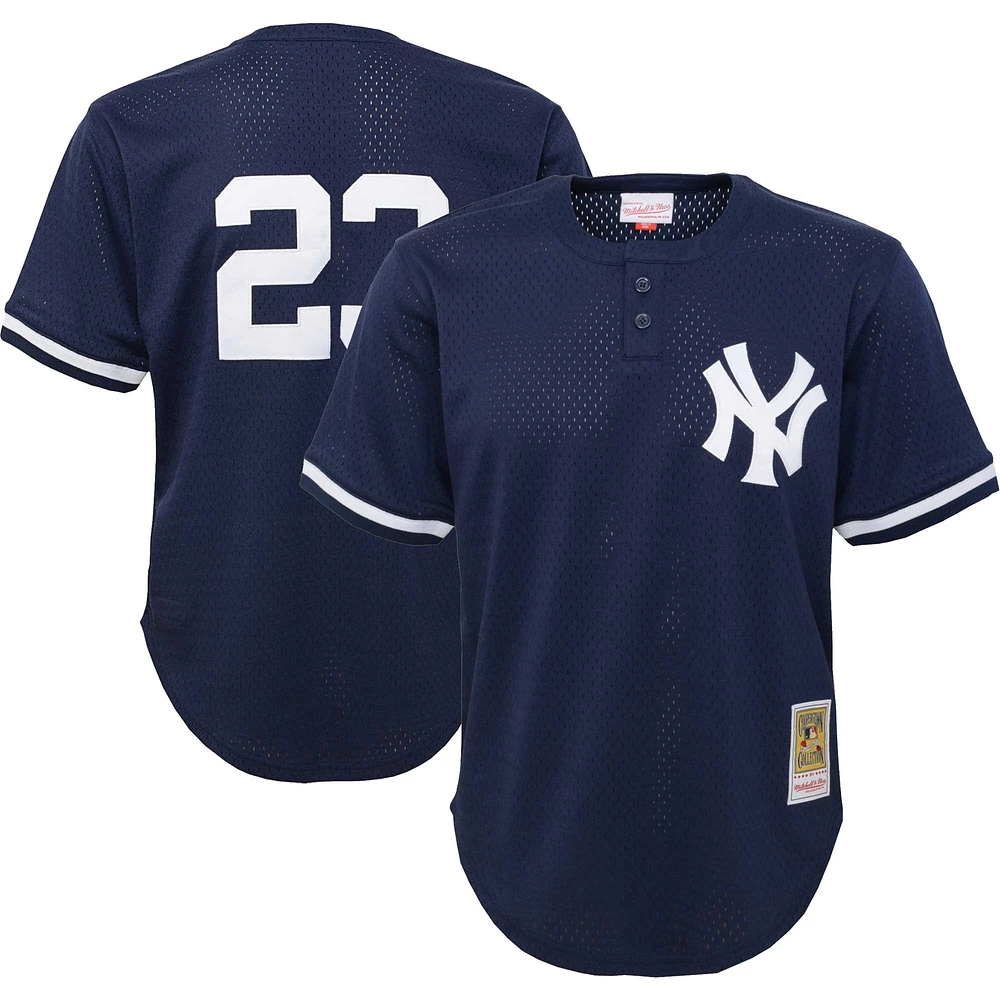 Youth Mitchell & Ness Don Mattingly Navy New York Yankees Cooperstown Collection Mesh Batting Practice Jersey