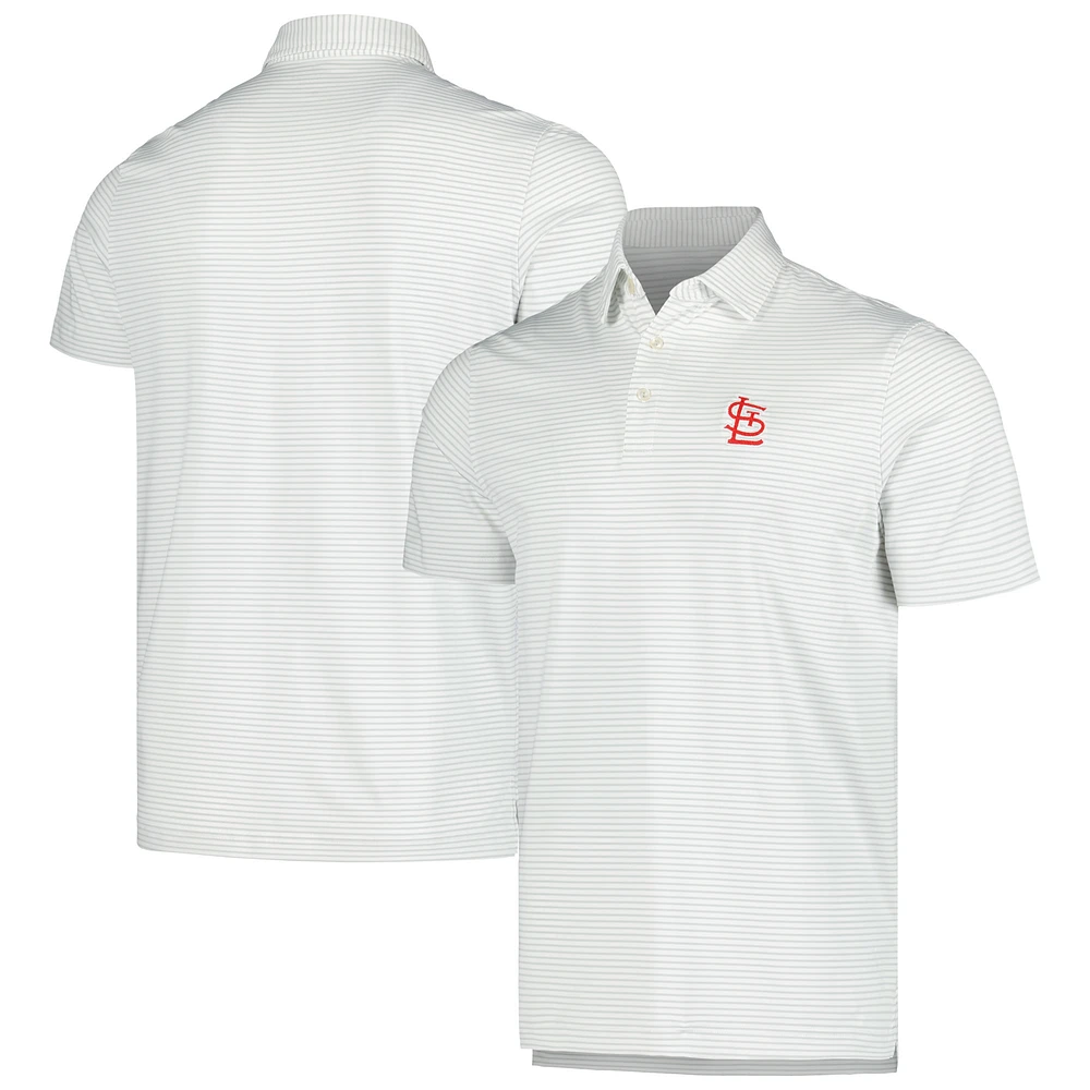 Men's Vineyard Vines Gray St. Louis Cardinals Bradley Stripe Polo