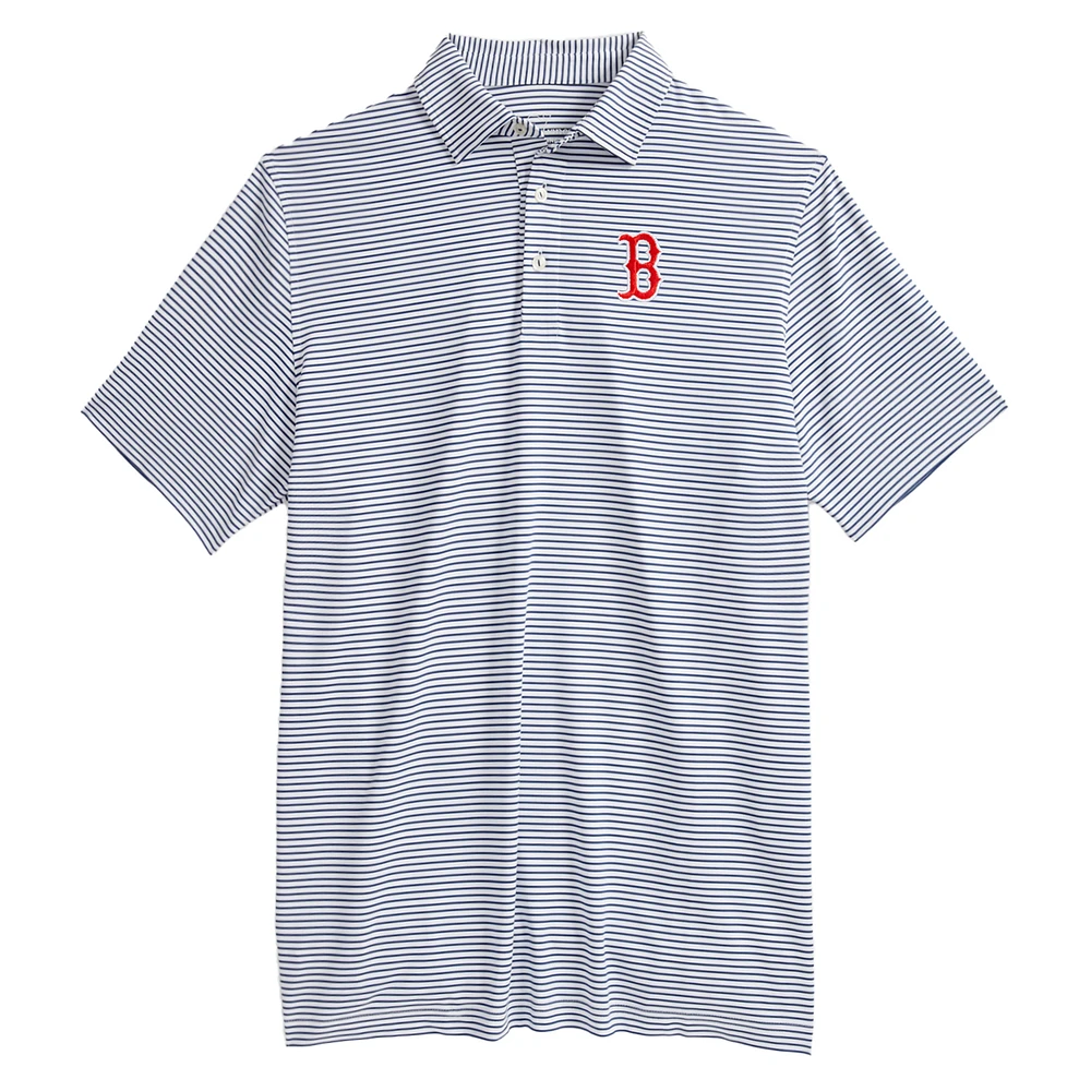Men's Vineyard Vines Navy Boston Red Sox Bradley Stripe Polo