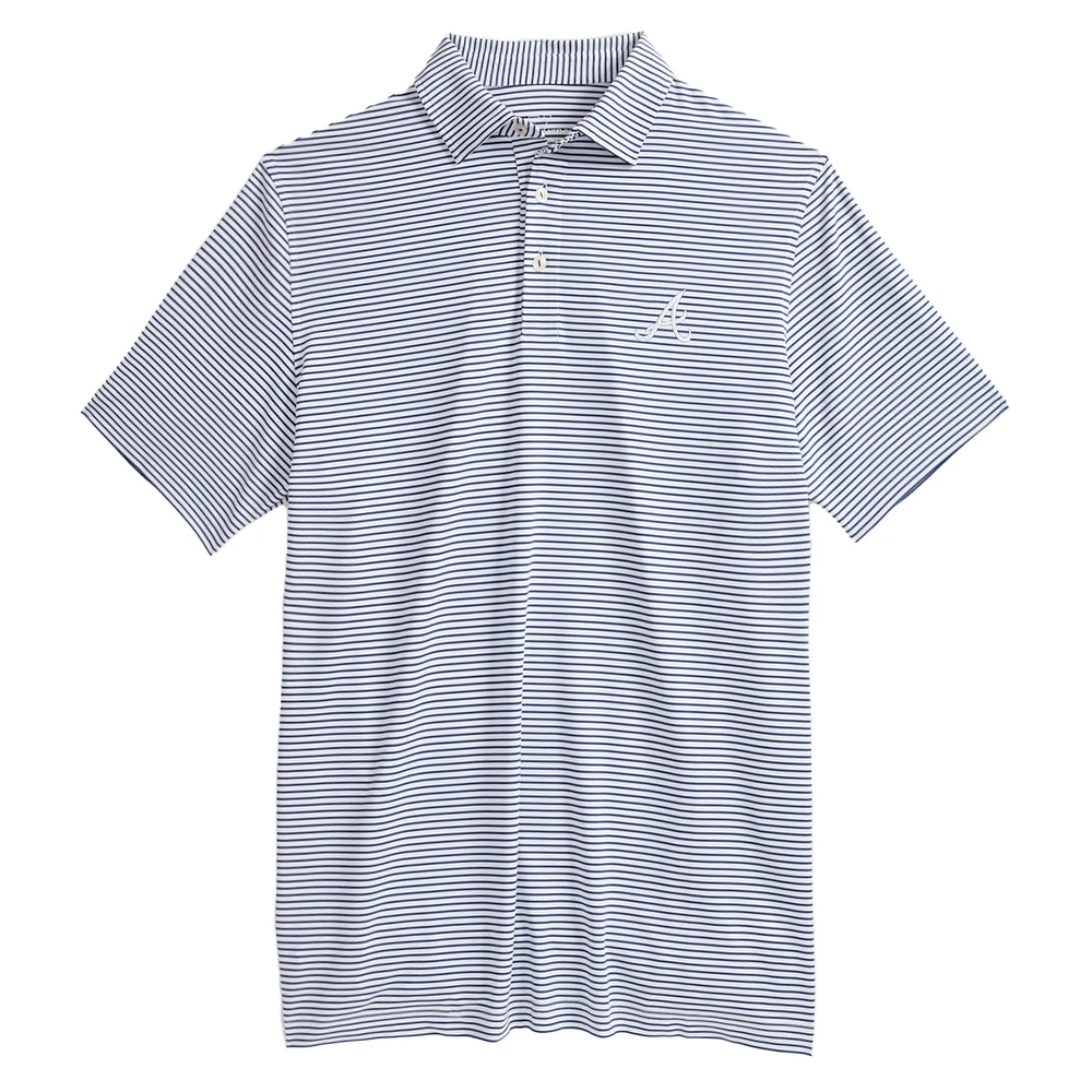Men's Vineyard Vines Navy Atlanta Braves Bradley Stripe Polo