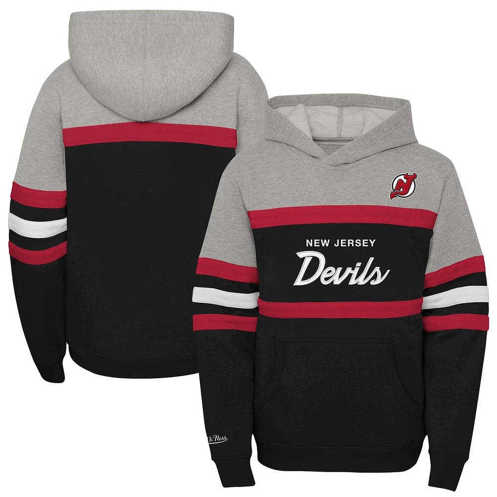 Youth Mitchell & Ness Black New Jersey Devils Head Coach Pullover Hoodie