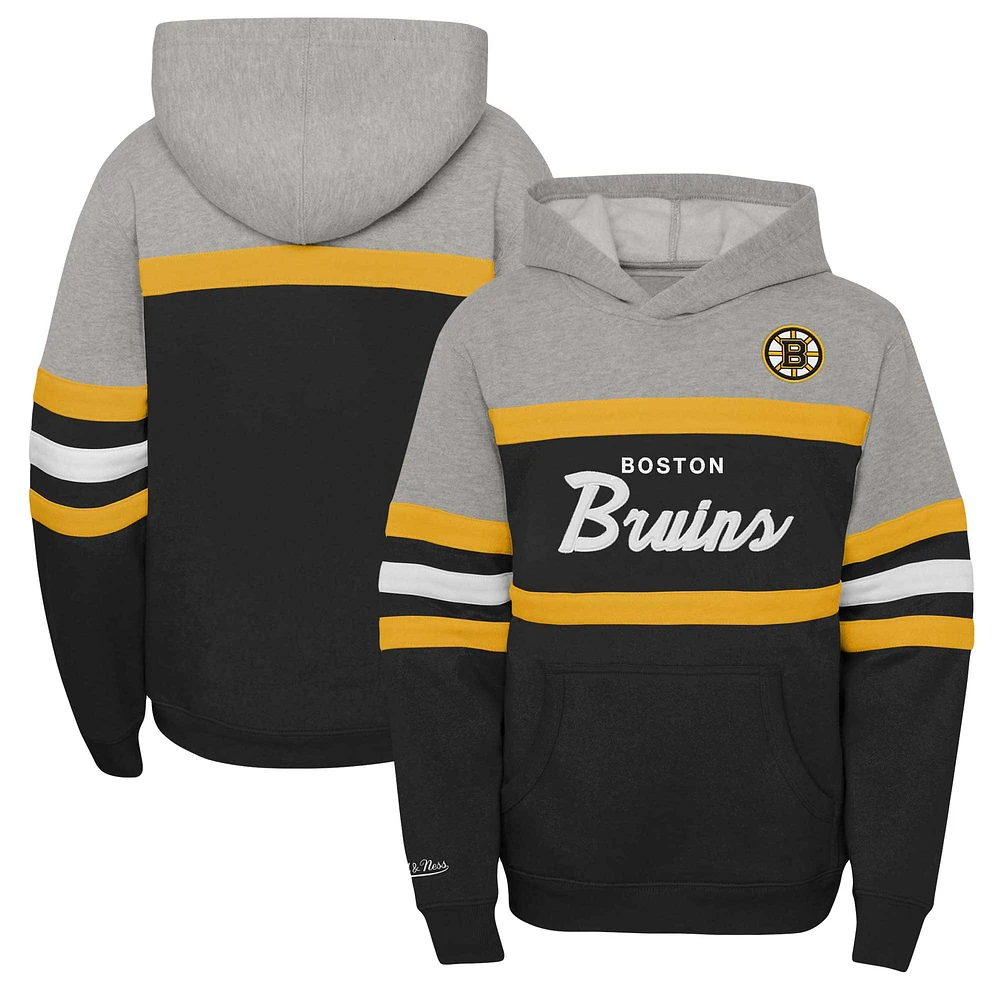 Youth Mitchell & Ness Black Boston Bruins Head Coach Pullover Hoodie