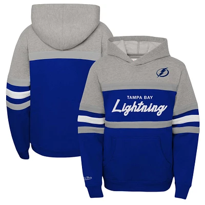Youth Mitchell & Ness Blue Tampa Bay Lightning Head Coach Pullover Hoodie