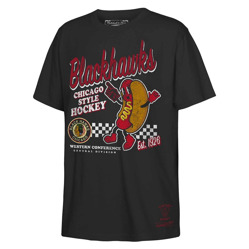 Youth Mitchell & Ness Black Chicago Blackhawks Concession Stand T-Shirt