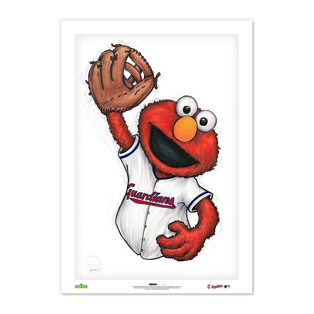 Elmo Cleveland Guardians 24" x 36" Sesame Street Limited Edition Fine Art Print