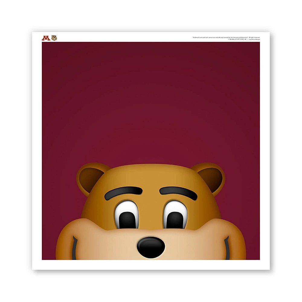 Minnesota Golden Gophers Goldy Gopher 12" x 12" Mascot Poster Print