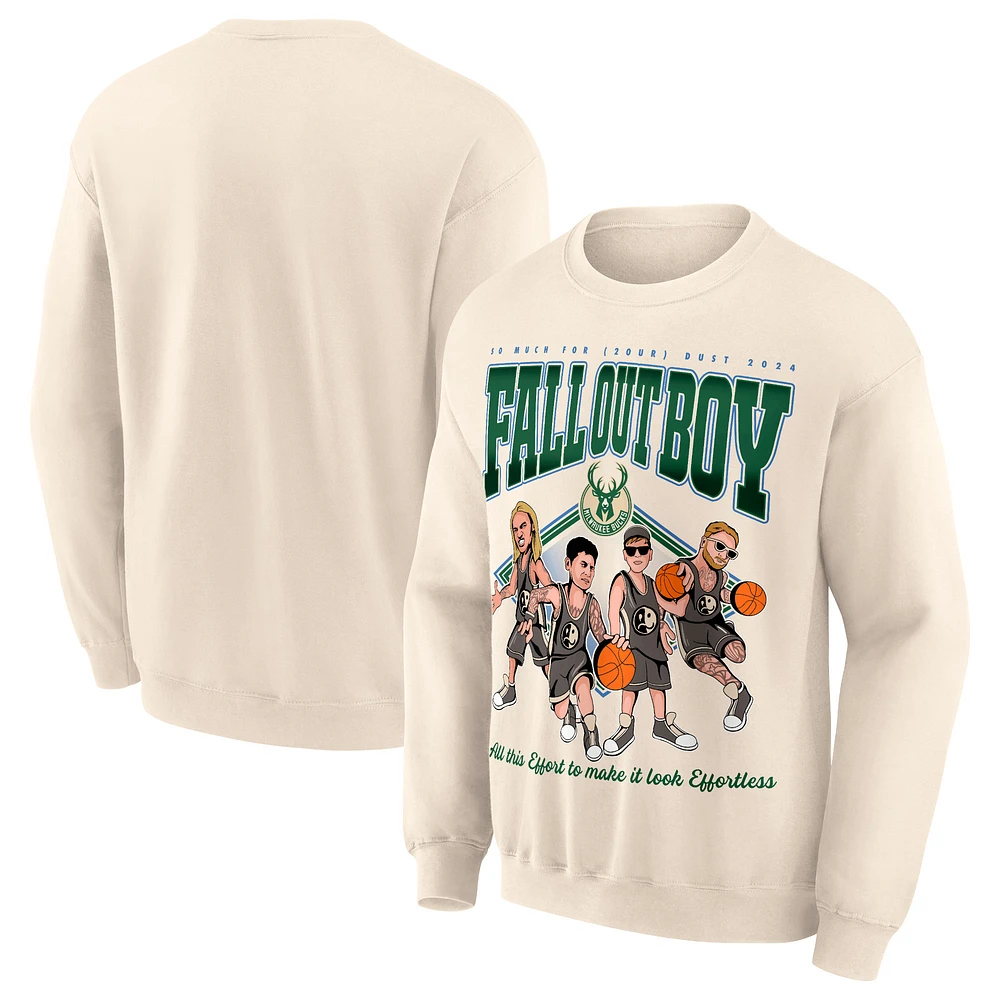 Unisex Cream Fall Out Boy x Milwaukee Bucks So Much For (2our) Dust Pullover Sweatshirt