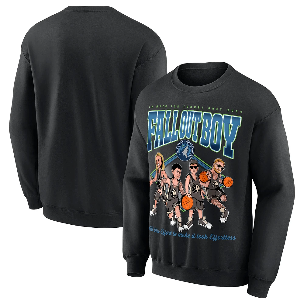 Unisex Black Fall Out Boy x Minnesota Timberwolves So Much For (2our) Dust Pullover Sweatshirt