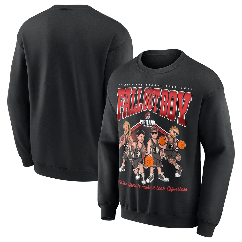 Unisex Black Fall Out Boy x Portland Trail Blazers So Much For (2our) Dust Pullover Sweatshirt