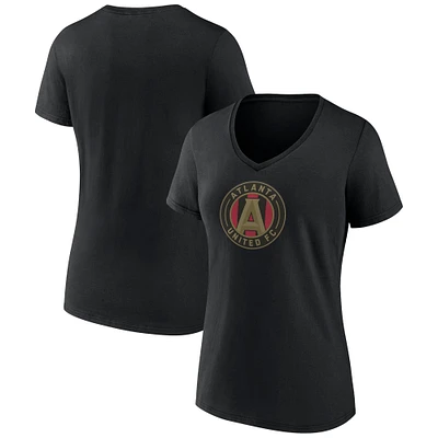 Women's Fanatics Black Atlanta United FC Logo V-Neck T-Shirt
