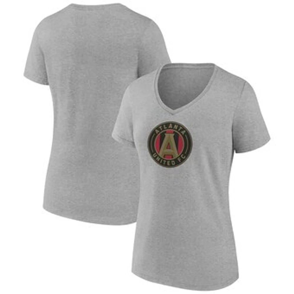 Women's Fanatics Steel Atlanta United FC Logo V-Neck T-Shirt