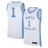 Men's Jordan Brand #1 White North Carolina Tar Heels Alternate Replica Jersey