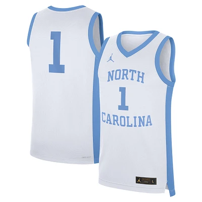 Men's Jordan Brand #1 White North Carolina Tar Heels Alternate Replica Jersey