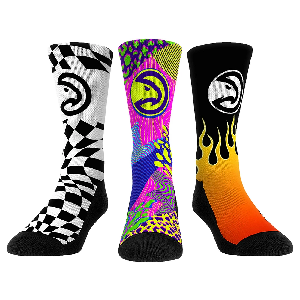 Unisex Rock Em Socks Atlanta Hawks Team Vibes Three-Pack Crew Set