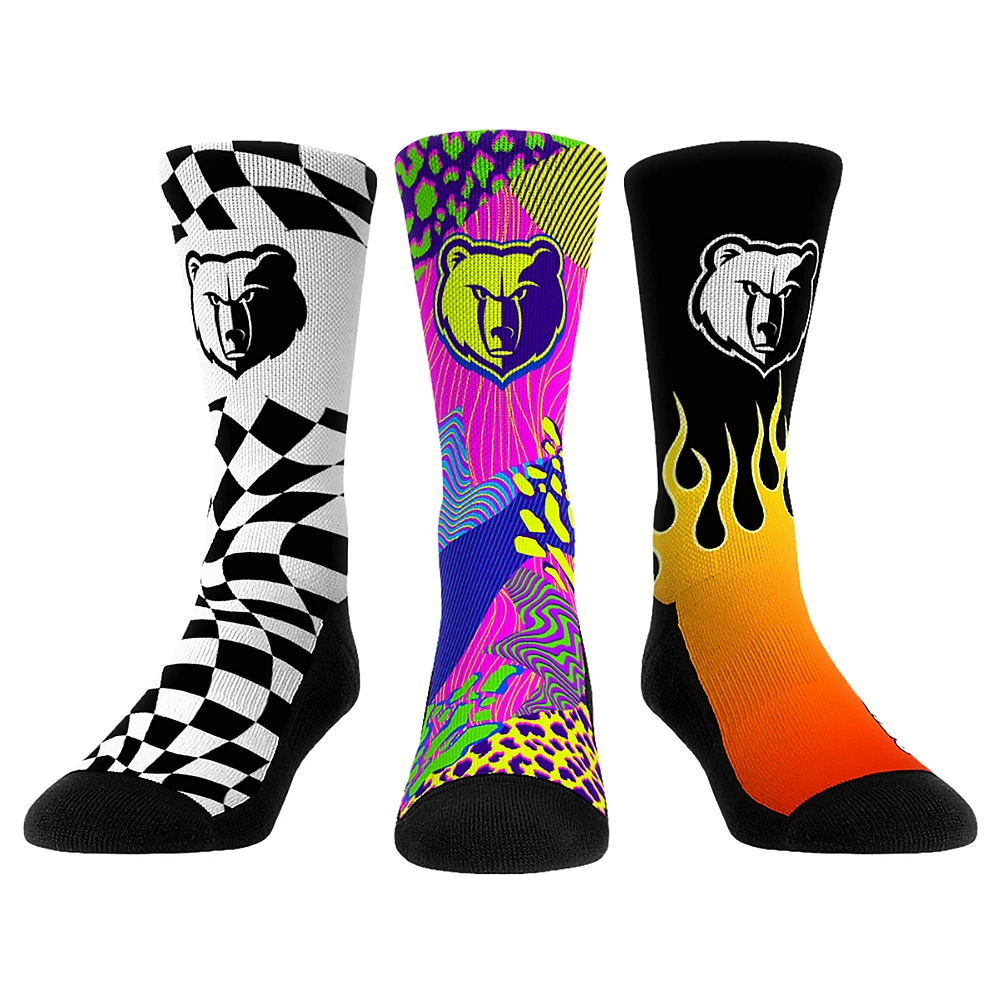 Unisex Rock Em Socks Memphis Grizzlies Team Vibes Three-Pack Crew Set