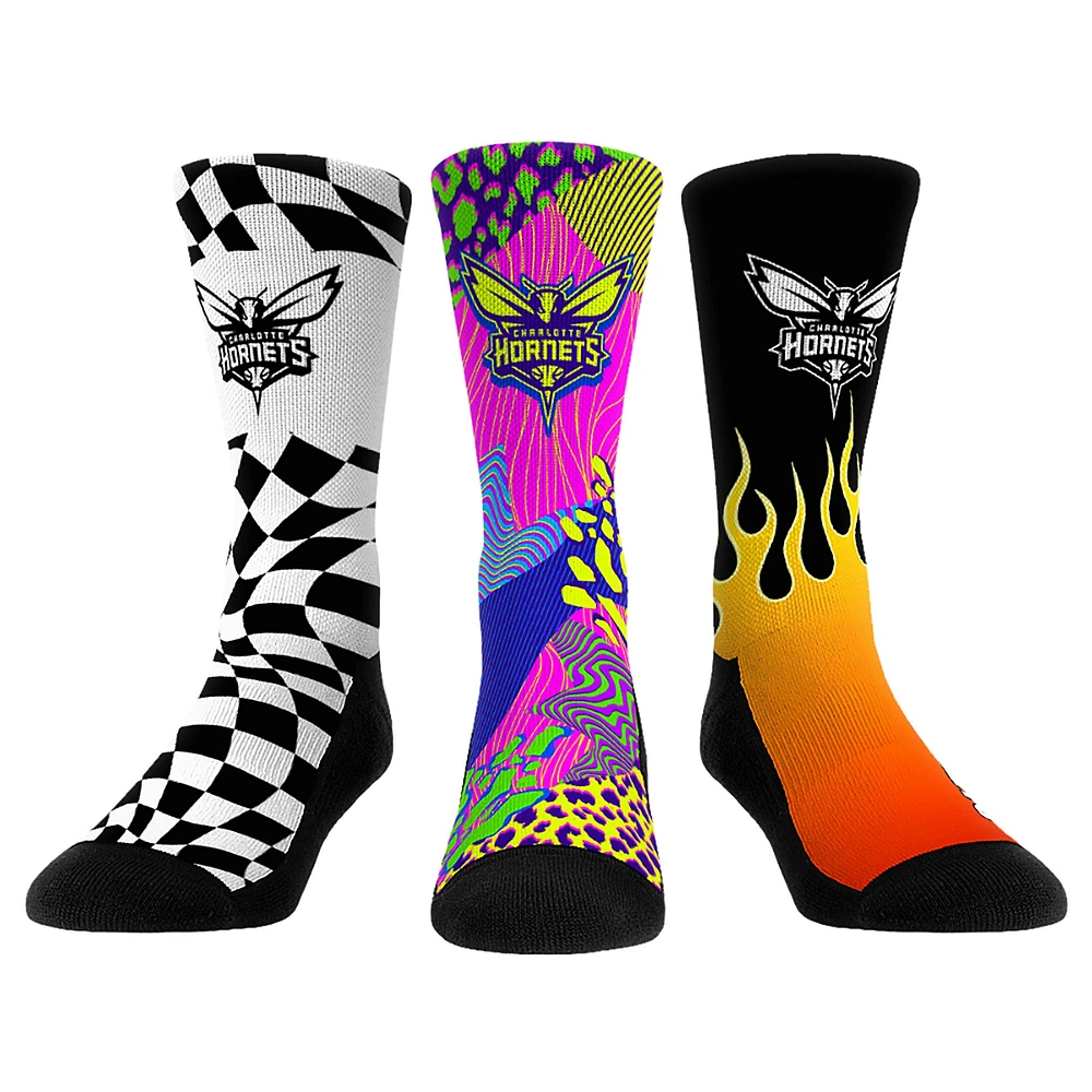 Unisex Rock Em Socks Charlotte Hornets Team Vibes Three-Pack Crew Set