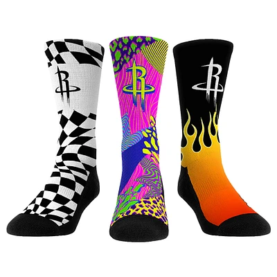 Unisex Rock Em Socks Houston Rockets Team Vibes Three-Pack Crew Set