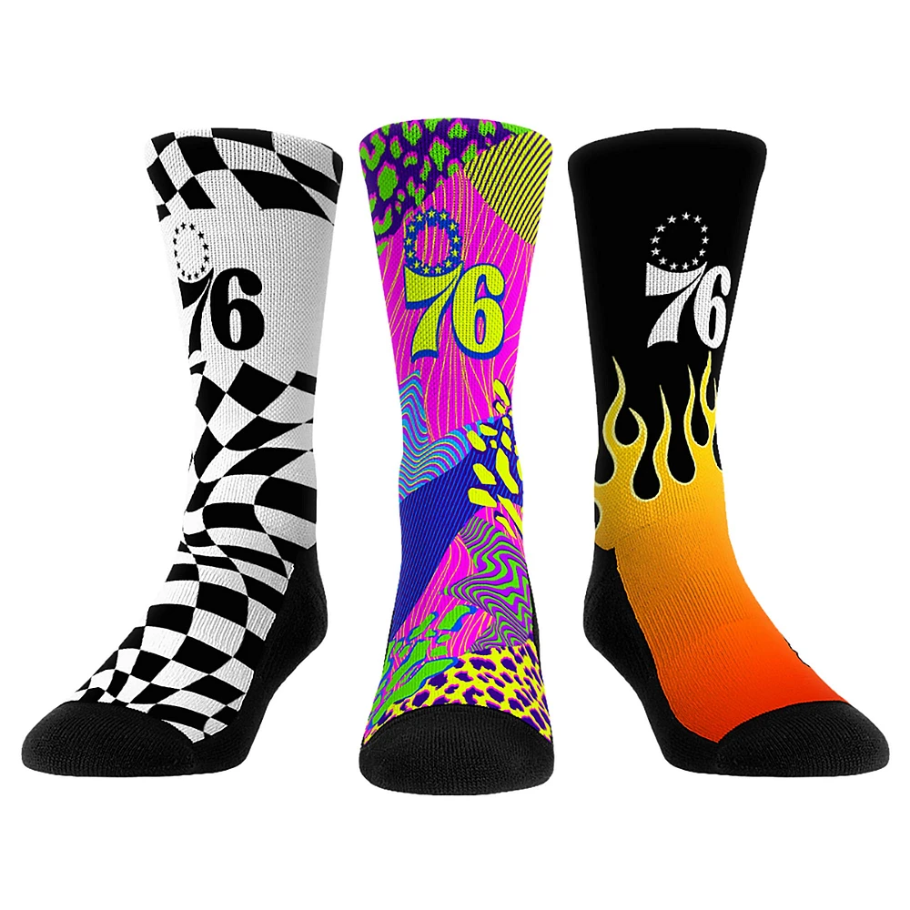 Unisex Rock Em Socks Philadelphia 76ers Team Vibes Three-Pack Crew Set