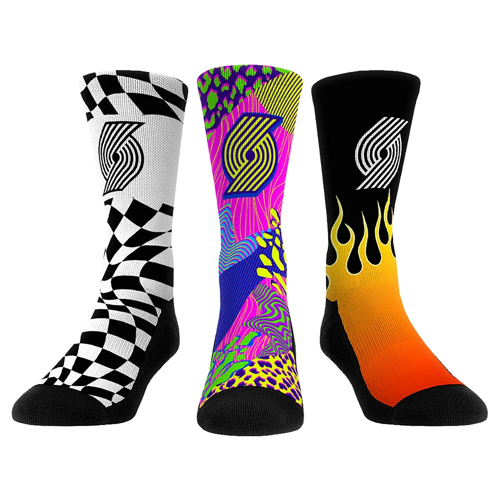 Unisex Rock Em Socks Portland Trail Blazers Team Vibes Three-Pack Crew Set
