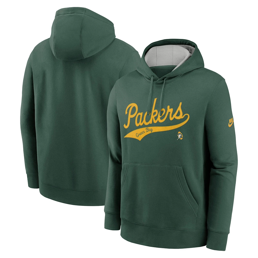 Men's Nike Green Bay Packers Rewind Club Logo Pullover Hoodie