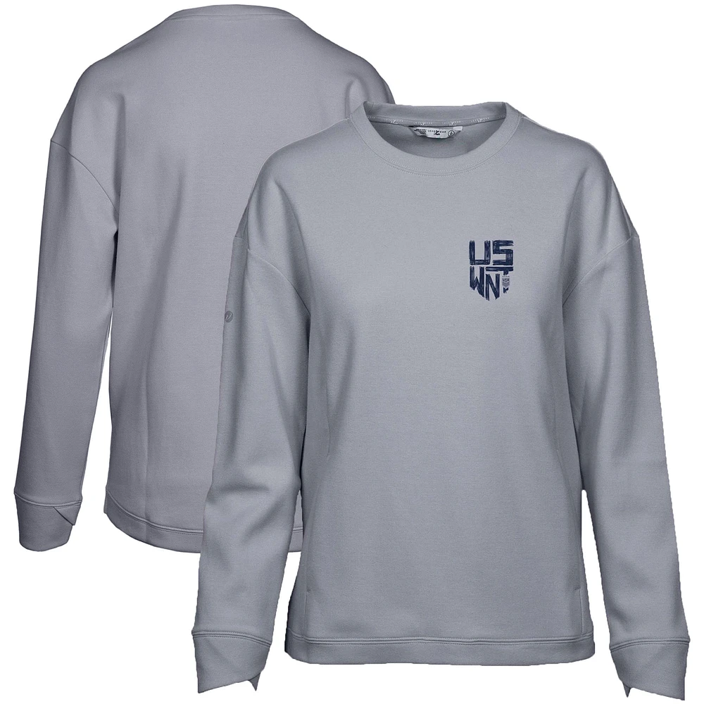 Women's Levelwear Gray USWNT Fiona Scribble Pullover Sweatshirt