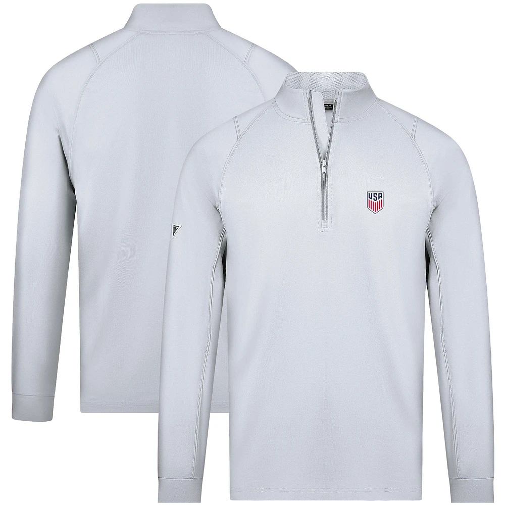 Men's Levelwear White USMNT Theory Quarter-Zip Pullover