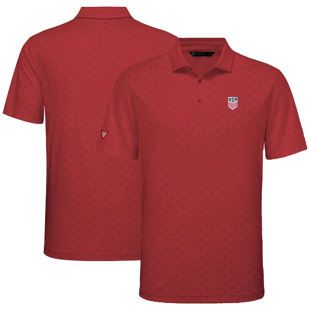 Men's Levelwear Red USMNT Detect Polo