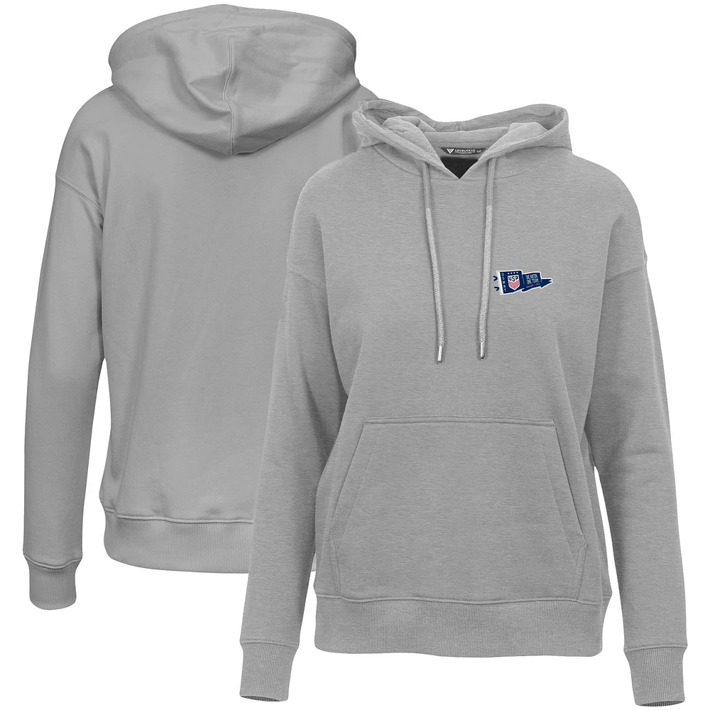 Women's Levelwear Gray USWNT Adorn Strike Fast Pullover Hoodie