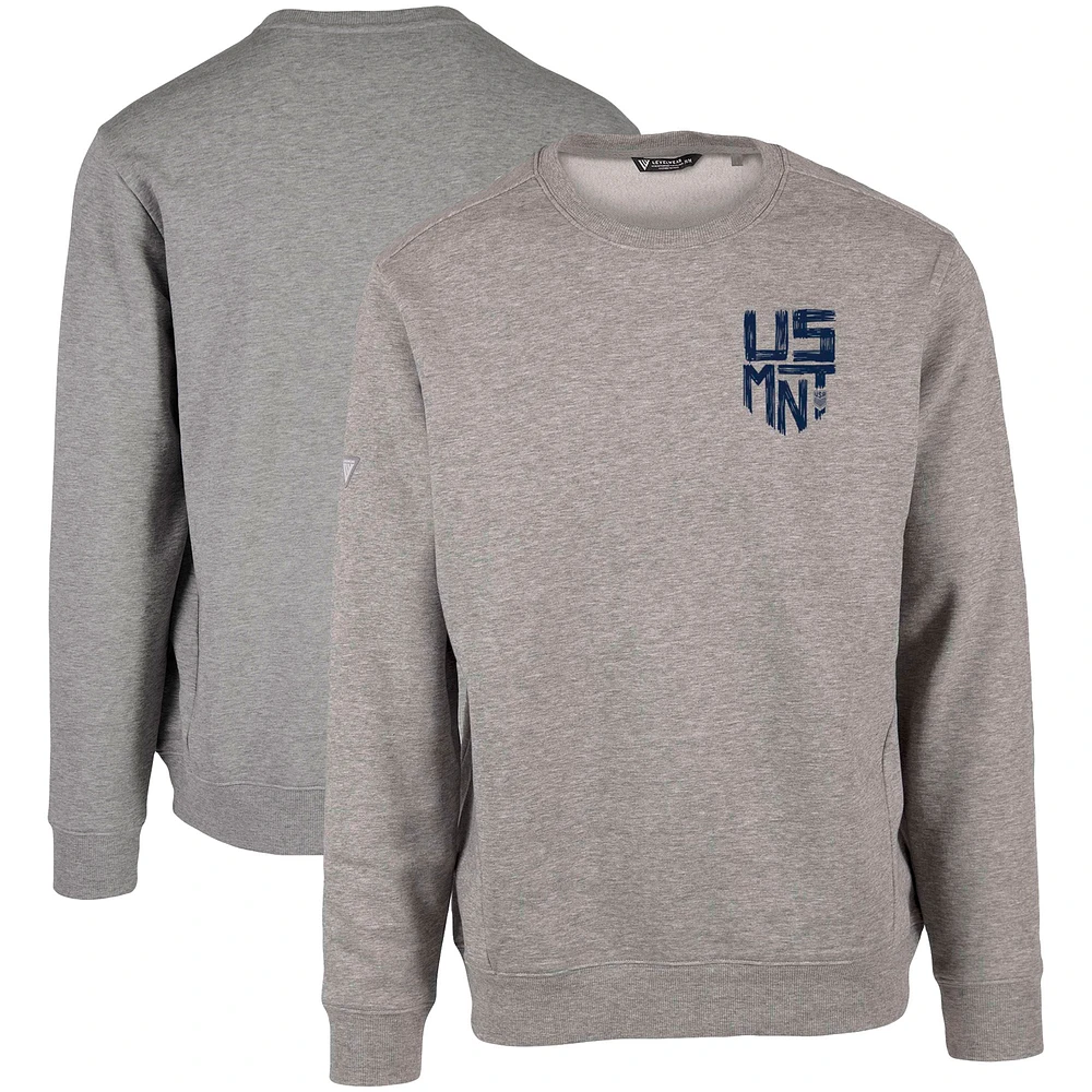 Men's Levelwear Heather Gray USMNT Zane Scribble Pullover Sweatshirt