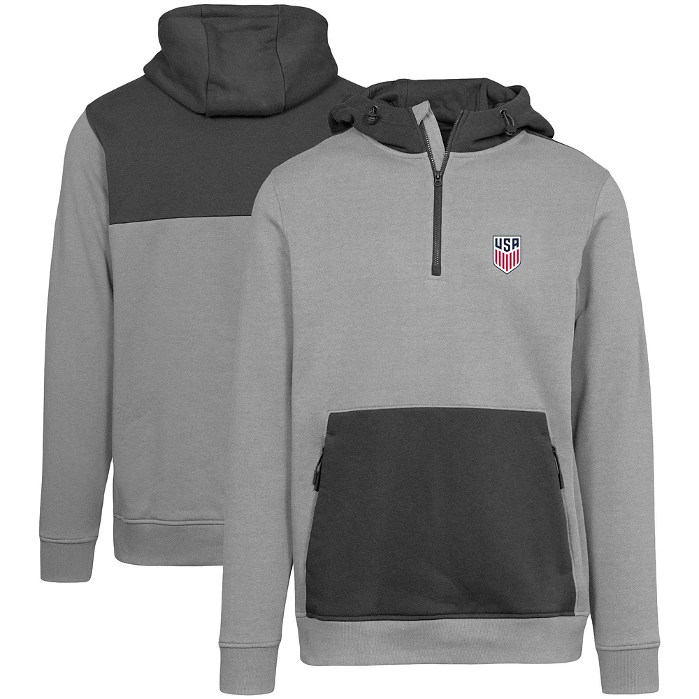 Men's Levelwear Gray USMNT Chicane Quarter-Zip Hoodie