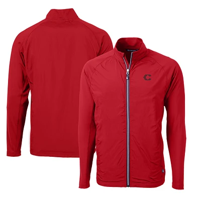 Men's Cutter & Buck Red Cincinnati Reds City Connect Big Tall Adapt Eco Knit Hybrid Recycled Full-Zip Jacket