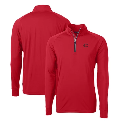 Men's Cutter & Buck Red Cincinnati Reds City Connect Big Tall Adapt Eco Knit Stretch Recycled Quarter-Zip Pullover Top