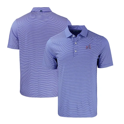 Men's Cutter & Buck Blue Atlanta Braves City Connect Big Tall Forge Eco Double Stripe Stretch Recycled Polo