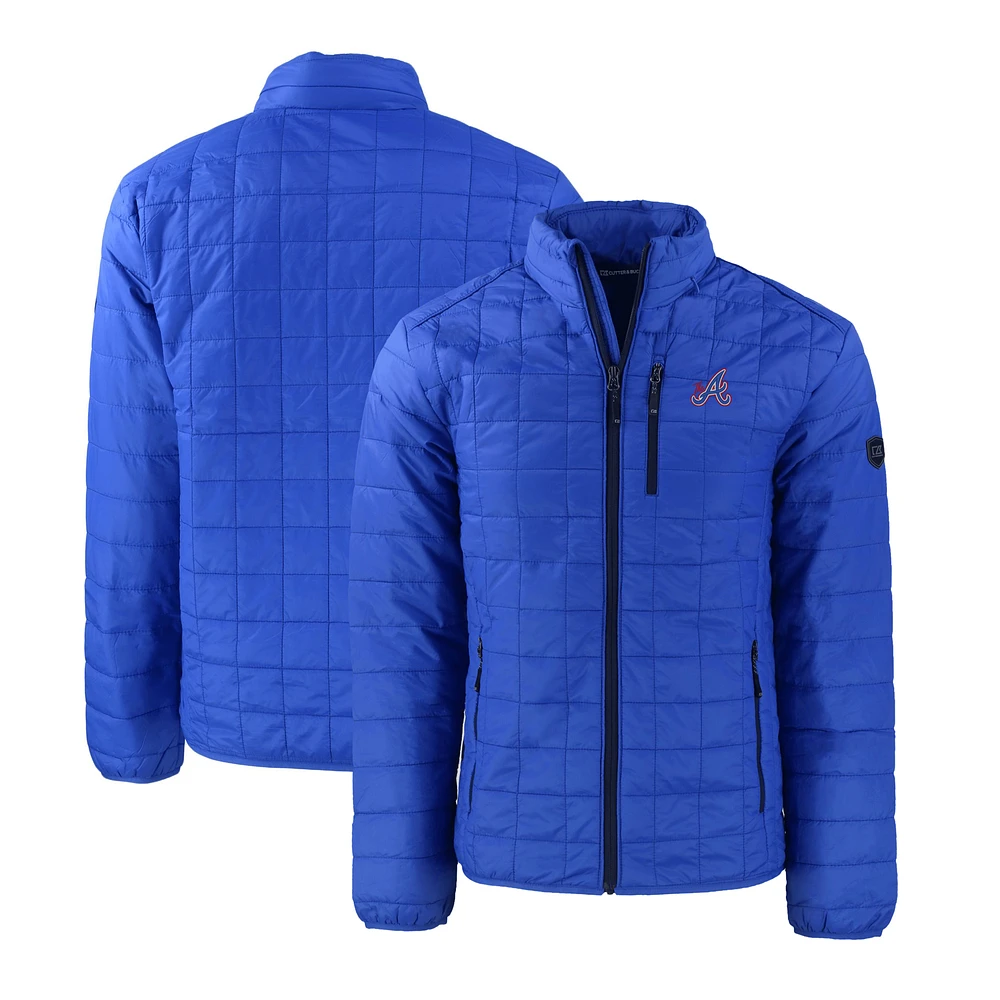 Men's Cutter & Buck Royal Atlanta Braves City Connect Big Tall Rainier PrimaLoft Eco Insulated Full-Zip Puffer Jacket