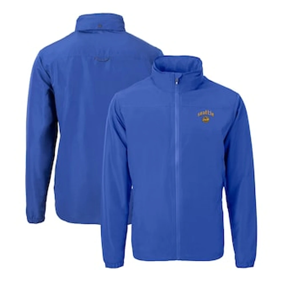 Men's Cutter & Buck Blue Seattle Mariners City Connect Big Tall Charter Eco Recycled Full-Zip Jacket