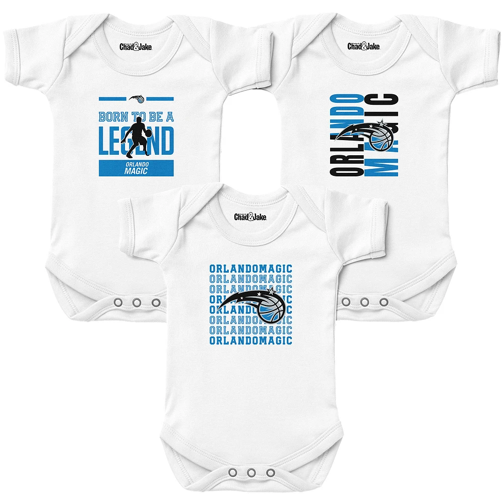Newborn & Infant Chad Jake White Orlando Magic 3-Pack Bodysuit Set
