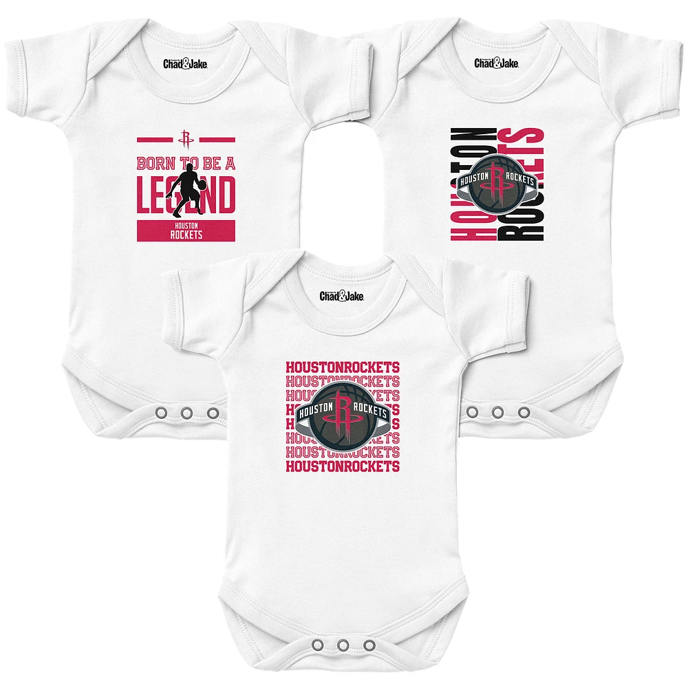 Newborn & Infant Chad Jake White Houston Rockets 3-Pack Bodysuit Set