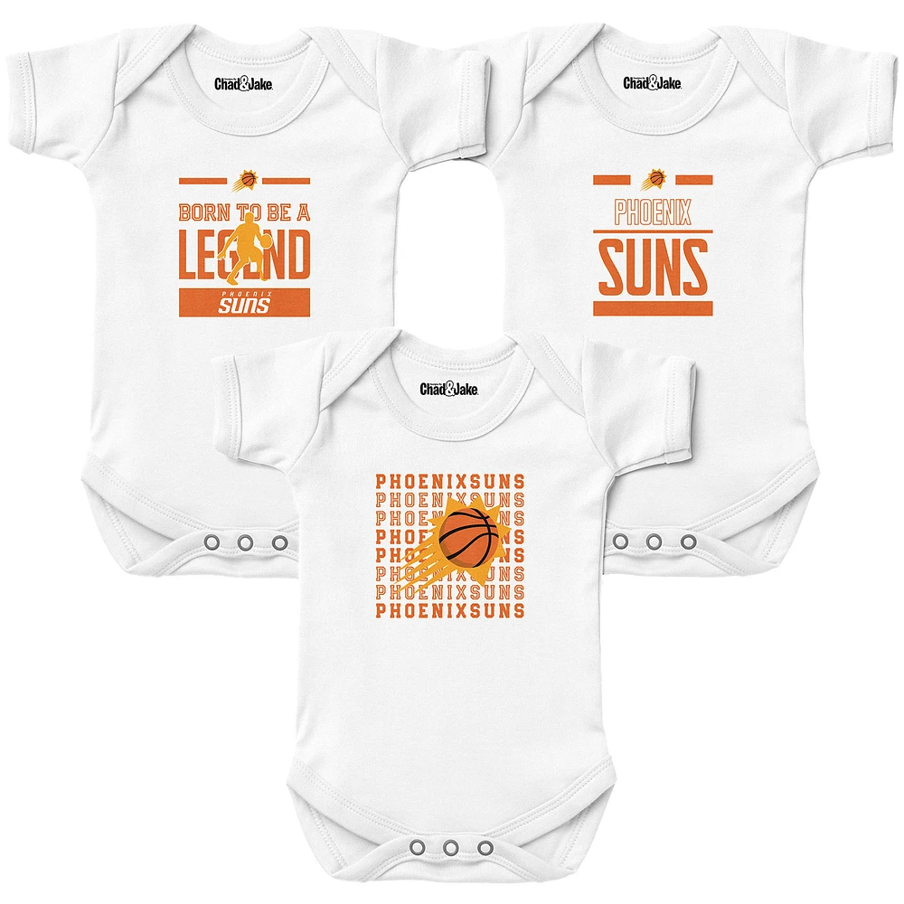 Newborn & Infant Chad Jake White Phoenix Suns 3-Pack Bodysuit Set