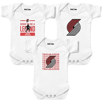 Newborn & Infant Chad Jake White Portland Trail Blazers 3-Pack Bodysuit Set