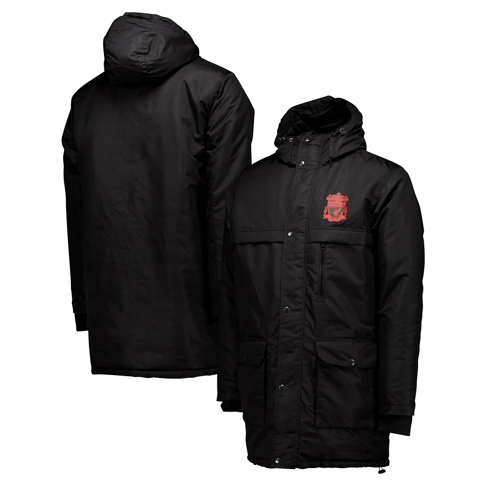 Men's Black Liverpool Winter Field Park Full-Zip Hoodie Jacket