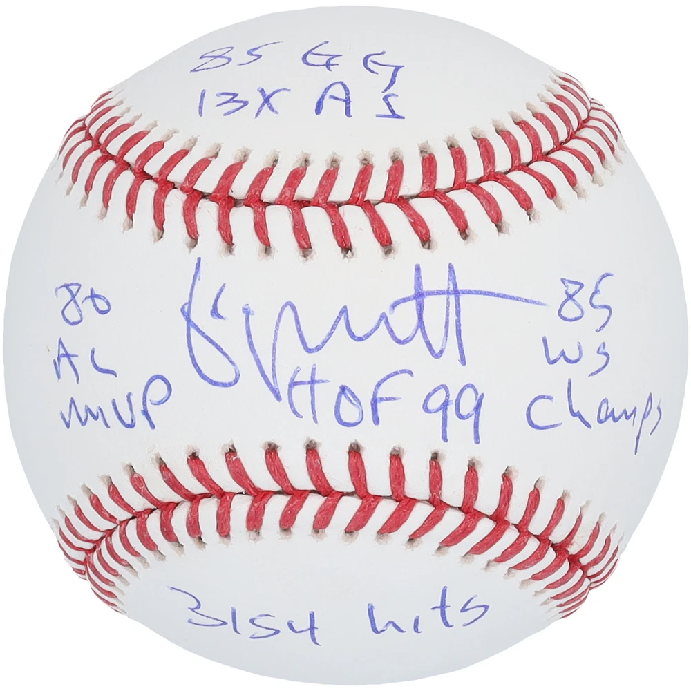 George Brett Kansas City Royals Autographed Baseball with Multiple Inscriptions - Limited Edition of 12