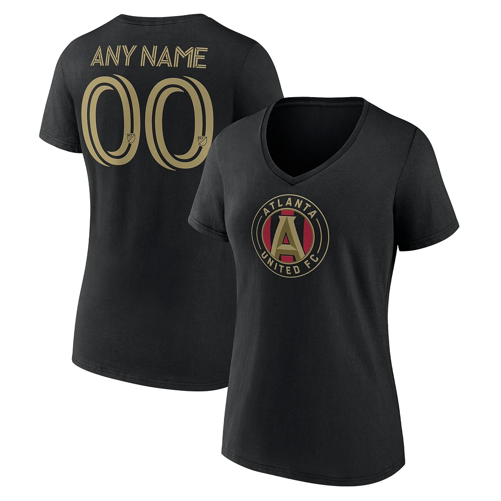 Women's Black Atlanta United FC Custom V-Neck T-Shirt