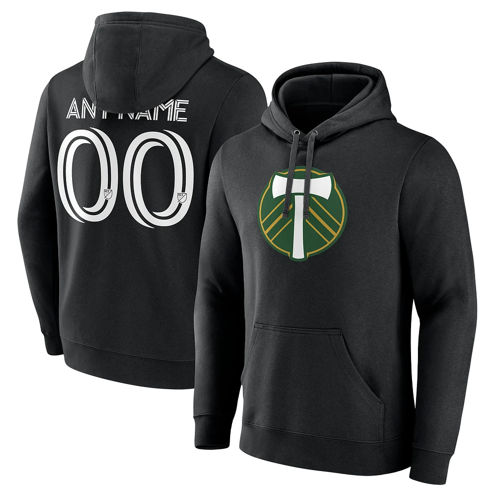 Men's Black Portland Timbers Custom Pullover Hoodie