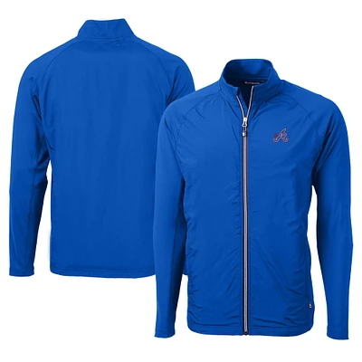 Men's Cutter & Buck Blue Atlanta Braves City Connect Adapt Eco Knit Hybrid Recycled Full-Zip Jacket