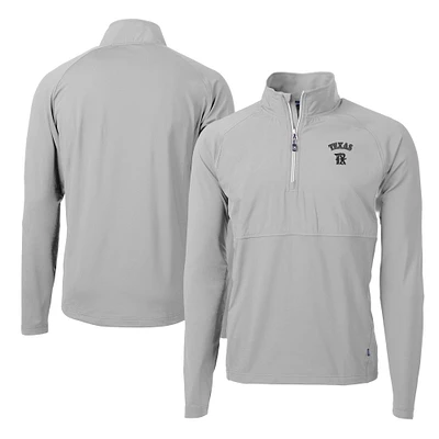 Men's Cutter & Buck Gray Texas Rangers City Connect Adapt Eco Knit Hybrid Recycled Quarter-Zip Pullover Top
