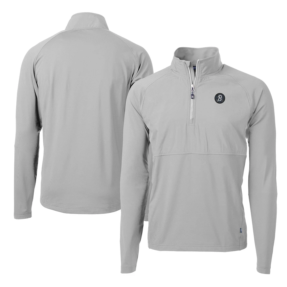 Men's Cutter & Buck Gray Baltimore Orioles City Connect Adapt Eco Knit Hybrid Recycled Quarter-Zip Pullover Top
