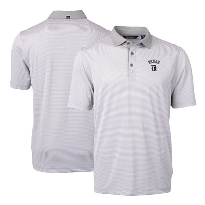 Men's Cutter & Buck Gray Texas Rangers City Connect Virtue Eco Pique Micro Stripe Recycled Polo